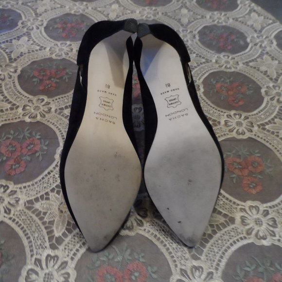 Sacha London Black Suede Pointy MaryJane Pumps 8.5 - Picture 14 of 16